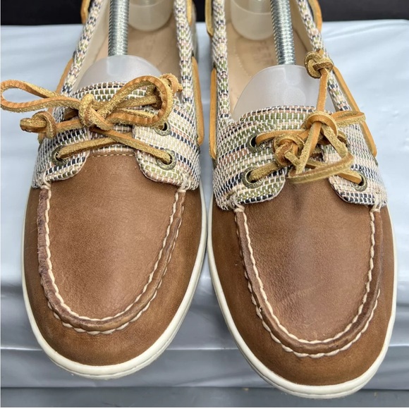 Sperry Topsider Womens Firefish Raffia Boat Shoes STS95284 Sz 9M Tan Like New! - Picture 3 of 12